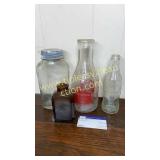 Milk bottle and jars