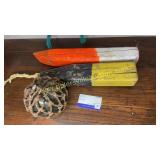 Wooden bouys and glass nautical float