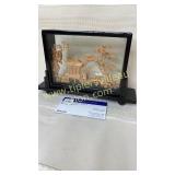 Intricately carved wooden 3D Asian scene