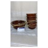 Brown drip bowl set