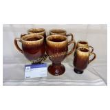 Hull brown drip goblets