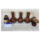 Brown drip shakers cheese, oil and vinegar