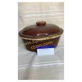 Hull brown drip covered baking dish