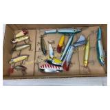 Box of vintage fishing lures