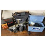 Vintage cameras and accessories