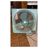 Vintage emerson turquoise window box fan