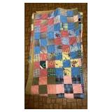 Homemade patchwork quilt with vintage