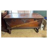 Old quilt box on legs