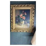 Rose print in antique frame