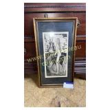 Black and white lady on horse