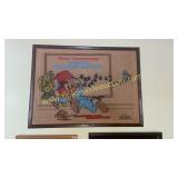 Vintage woody woodpecker on burlap