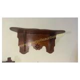 Oak carved wall shelf