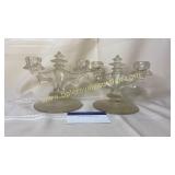 Glass candelabras