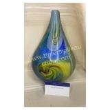 Heavy art glass round vase