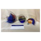 3 art glass fish