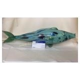 Blue and green art blown glass fish