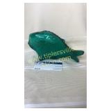 Green art glass fish bottle