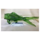 Green blow glass crackle fish