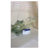 Green crackle glass fish