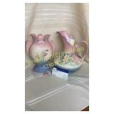 Hull pottery pitcher and vase- vase is damaged