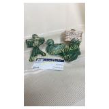 Pottery fishing signs and duck