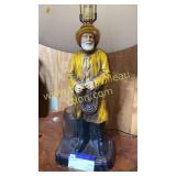 Heavy vintage chalk fisherman lamp