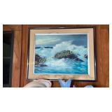 Crashing waves painting on canvas