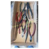Box of assorted pliers