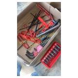 Group of T-handle Allen head and snap on socket