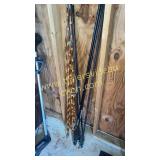 Group of crappie poles and cane poles