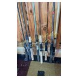 Group of 8 fishing poles Gander Mtn, Shakespeare,