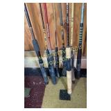 Group of 8 fishing poles Berkley Cherrywood, ugly