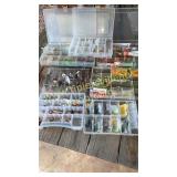 Group of 7 clear tackle boxes full of spoon