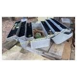 Large vintage aluminum tackle box and contents