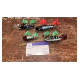 4 Heddon go deeper crab, wounded spook, river run