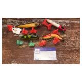 4- Heddon game fisher, vamp spook and other wood