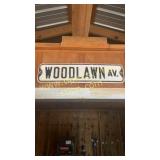 Embossed Woodlawn street sign