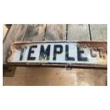 Embossed Temple street sign