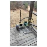 Log rack planters and shepherds hook