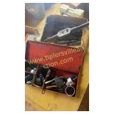 Crate of threading tools and miscellaneous tools