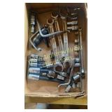 Box of mostly Snap-on tools line wrenches and