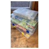 Five tackle boxes full of new crappie jigs and