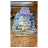 Five tackle boxes of new crappie jig heads,