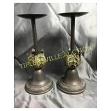 13in decorative metal art candle stands