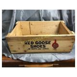 Red goose shoes advertising crate 22x14x18