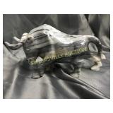 9"l stone carved bull repaired leg pictured