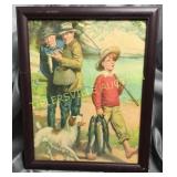 Vintage fishing picture 12x15