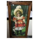 Vintage girl with chicks picture 11x21