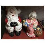 Santa(20") and mrs clause statues