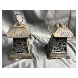 Pair of 8" cast lanterns